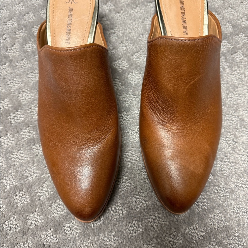 Johnston and Murphy heeled mules